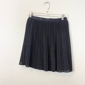 Jack Wills Pleaded Mini Skirt Black White Polka Dot Woman's size 4